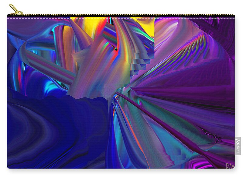 Original Modern Art Abstract Contemporary Vivid Colors Zip Pouch featuring the digital art More or Less? by Phillip Mossbarger