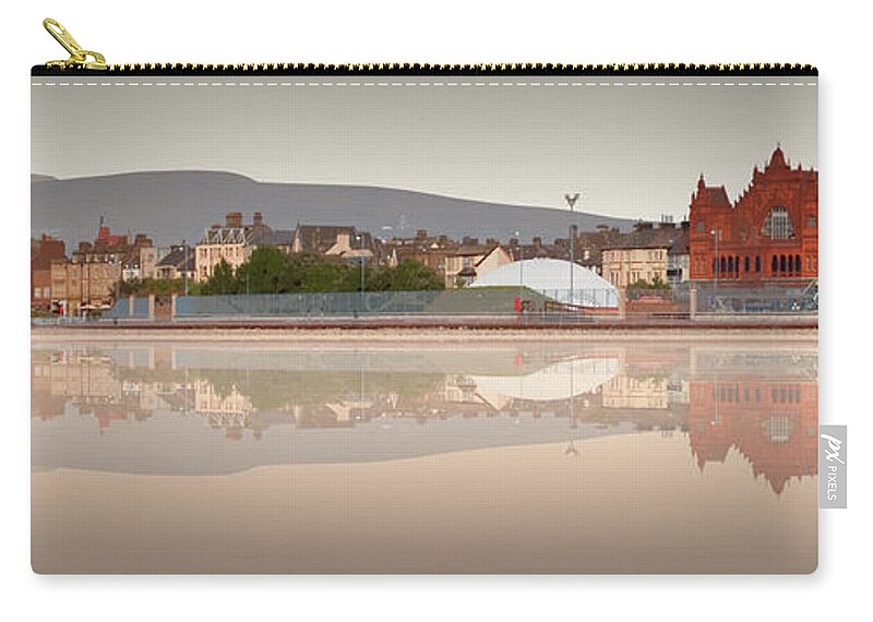 Morecambe Zip Pouch featuring the digital art Morecambe East 2 - Sepia by Joe Tamassy