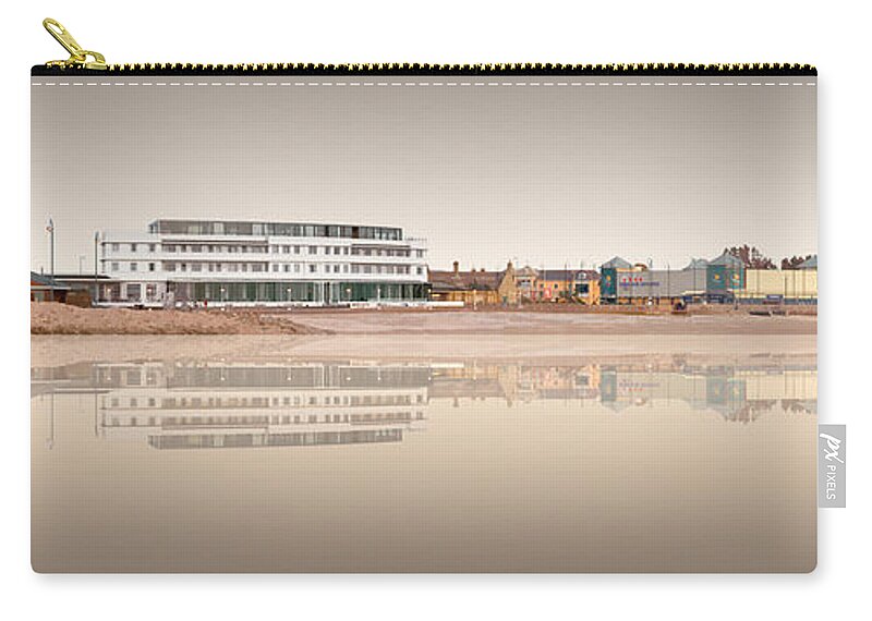 Morecambe West End Zip Pouch featuring the digital art Morecambe West End 1 - Sepia by Joe Tamassy