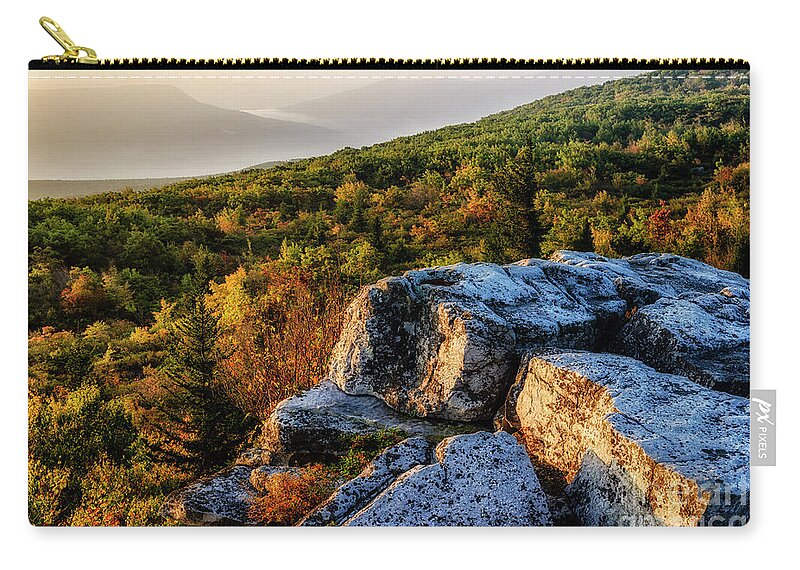Autumn Zip Pouch featuring the photograph Morning at Bear Rocks by Thomas R Fletcher