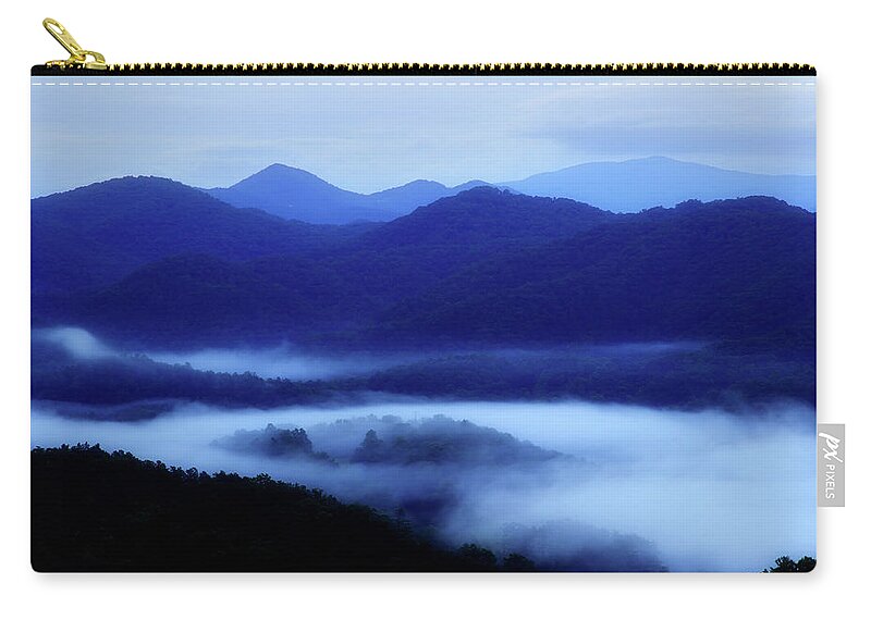 Smoky Mountains Zip Pouch featuring the photograph Morning Blush by Mike Eingle