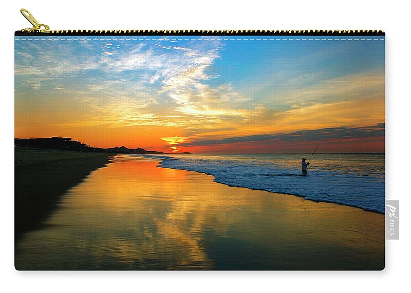 Cabo Zip Pouch featuring the photograph Morning Cast by Tim Dussault