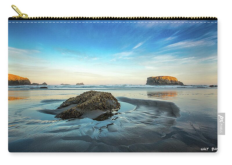 Bandon Zip Pouch featuring the photograph Morning Comes by Walt Baker