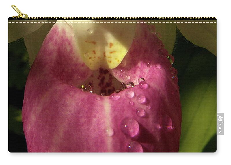 Flowers Zip Pouch featuring the pyrography Morning Dew Drops by Harry Moulton