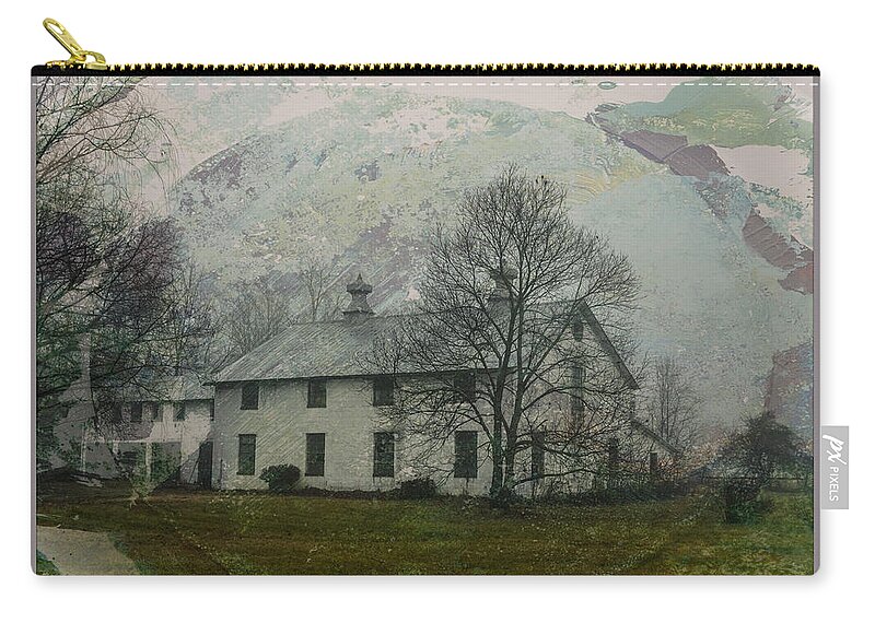 House Zip Pouch featuring the mixed media Morning Drive by Trish Tritz
