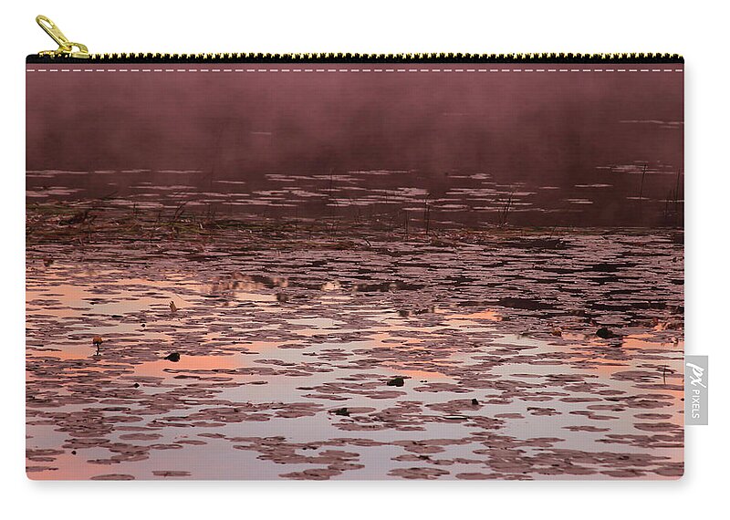 Bonnie Follett Carry-all Pouch featuring the photograph Morning Fog in the Lily Patch in Mauve by Bonnie Follett