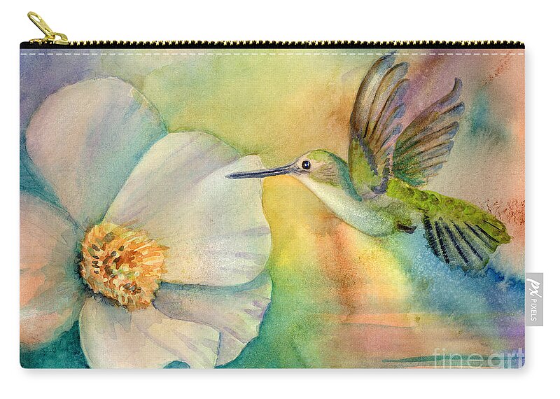 Hummingbird Zip Pouch featuring the painting Morning Glory by Amy Kirkpatrick