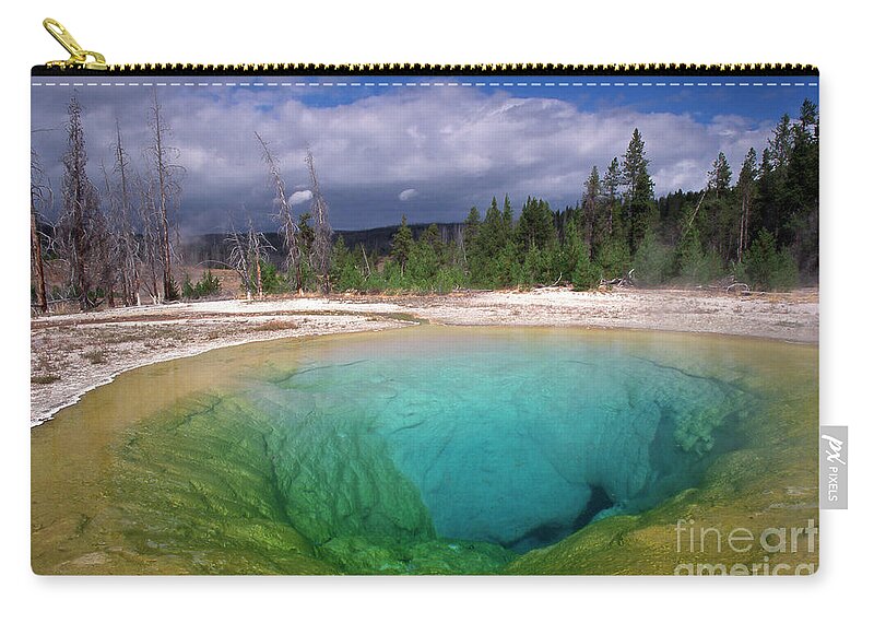 Thermal Pool Zip Pouch featuring the photograph Morning Glory Pool, Wyoming, USA by Kevin Shields