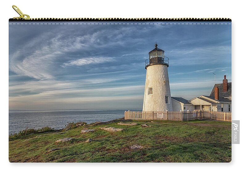 Pemaquid Point Lighthouse Zip Pouch featuring the photograph Morning Light at Pemaquid Point by Kristen Wilkinson