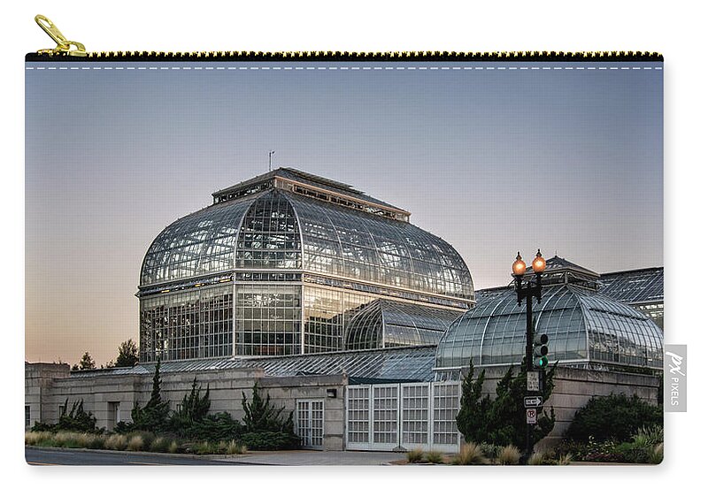 Glass Zip Pouch featuring the photograph Morning Light On the United States Botanic Garden by Greg and Chrystal Mimbs