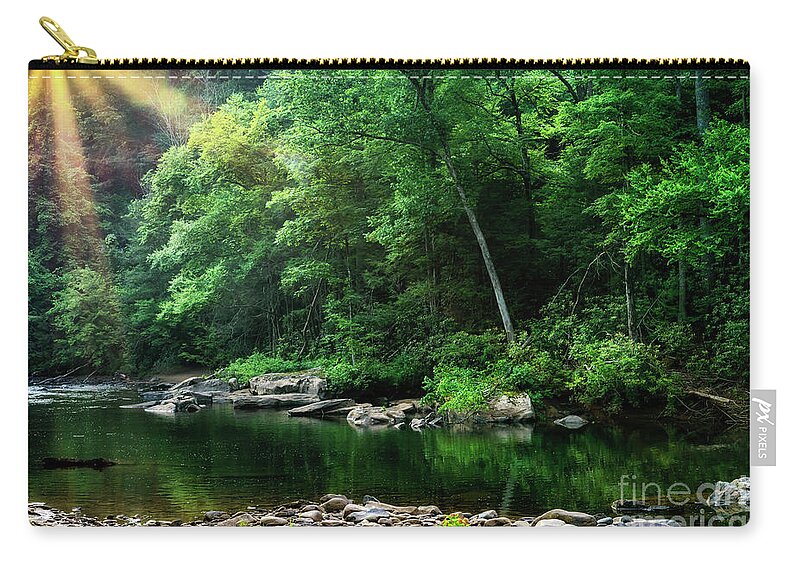 Williams River Zip Pouch featuring the photograph Morning Light on Williams River by Thomas R Fletcher