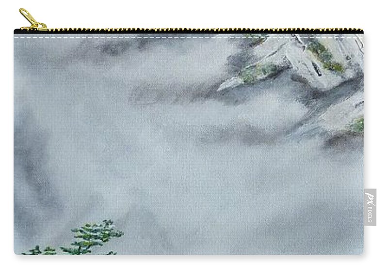 Morning Mist Zip Pouch featuring the painting Morning Mist 2 by Amelie Simmons