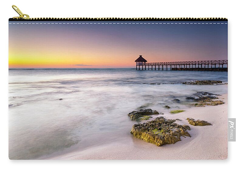 Caribbean Zip Pouch featuring the photograph Morning Pastels by Edward Kreis