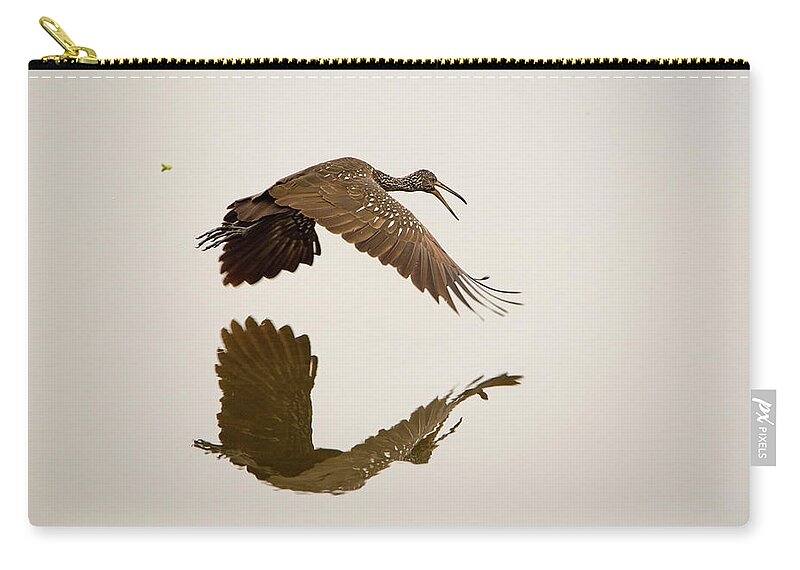 Limpkin Zip Pouch featuring the photograph Morning Reflection by Artful Imagery