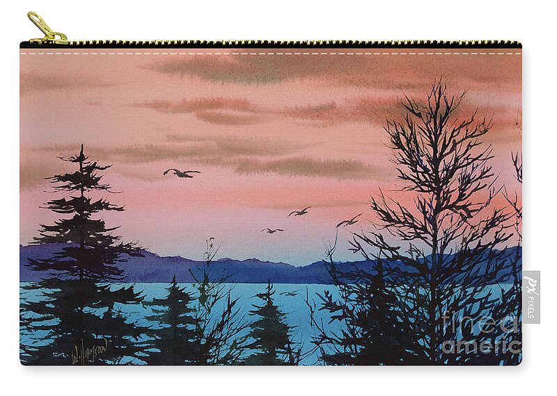 Morning Sky Painting Zip Pouch featuring the painting Morning Sky by James Williamson