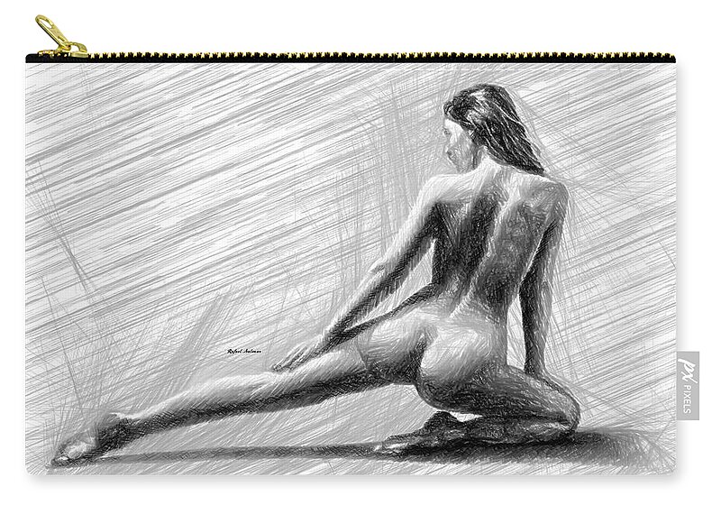 Art Carry-all Pouch featuring the digital art Morning Stretch by Rafael Salazar