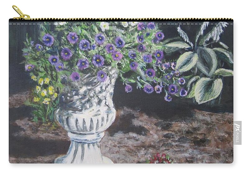 Flowers Carry-all Pouch featuring the painting Morning Sunlight by Paula Pagliughi