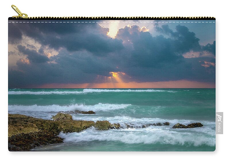 Ocean Zip Pouch featuring the photograph Morning Surf by Allin Sorenson