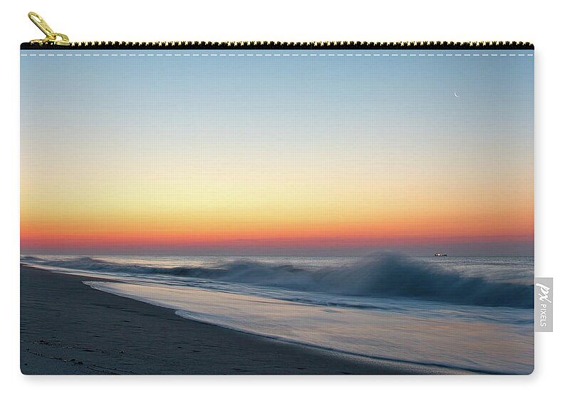 Long Beach Island Zip Pouch featuring the photograph Morning Waves - Beach Haven by Kristia Adams
