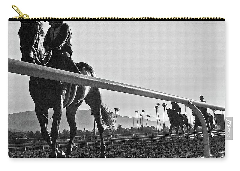 Horses Zip Pouch featuring the photograph Morning Workout by Tom Griffithe