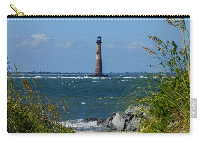Folly Beach Zip Pouch featuring the photograph Morris Lighthouse Dreams by Jennifer White