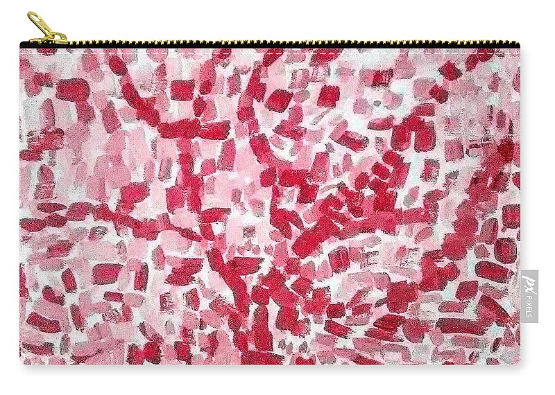Pink Zip Pouch featuring the painting Mosaic Tree by Suzanne Berthier