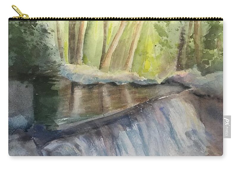 Mosquito Creek Vancouver Zip Pouch featuring the painting Mosquito Creek 3 by Watercolor Meditations