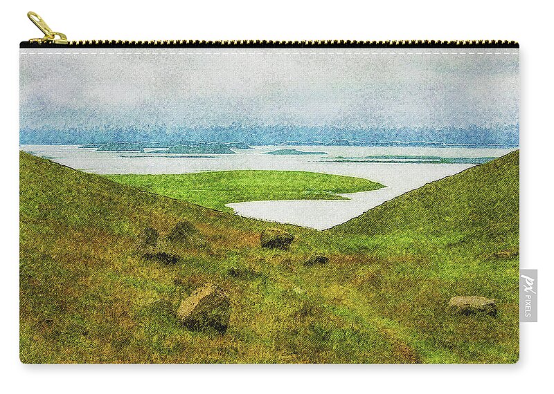 Iceland Zip Pouch featuring the digital art Mosquito Lake by Frans Blok