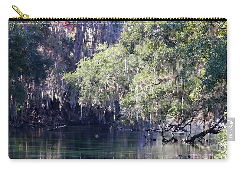 Trees Zip Pouch featuring the photograph Moss At Blue Springs by Deborah Benoit