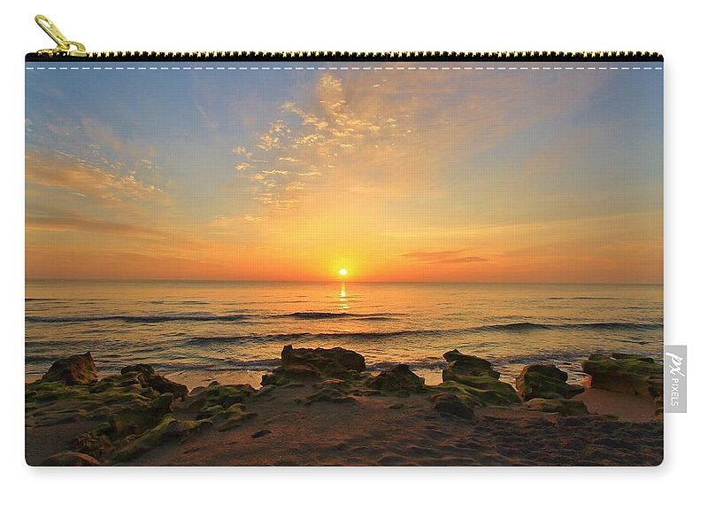 Jupiter Zip Pouch featuring the photograph Moss on the Rocks by Catie Canetti