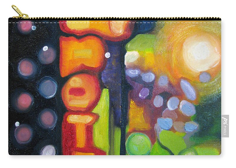 N Carry-all Pouch featuring the painting Motel Lights by Patricia Arroyo