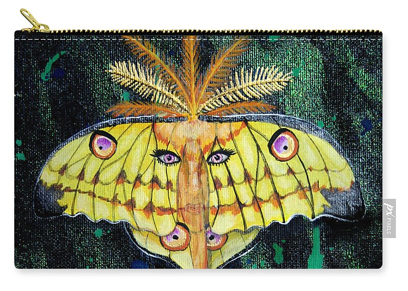 Eyes Zip Pouch featuring the painting Mother Earth 813 by M E