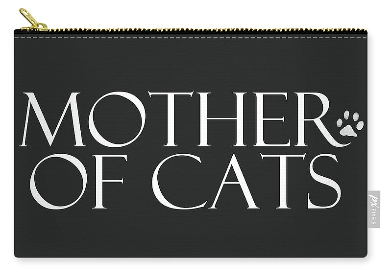 Cat Zip Pouch featuring the digital art Mother of Cats- by Linda Woods by Linda Woods