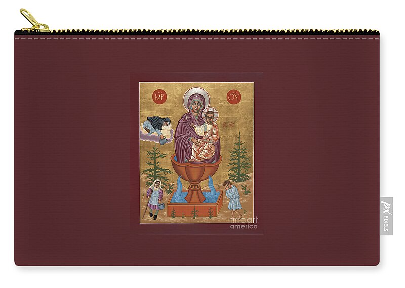 Mother Of God Life Giving Spring Carry-all Pouch featuring the painting Mother of God Life Giving Spring 179 by William Hart McNichols