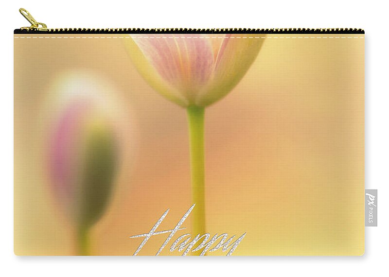 mother's Day Zip Pouch featuring the photograph Mother's Day Greeting Card - Bloodroot Wildflower by Carol Senske