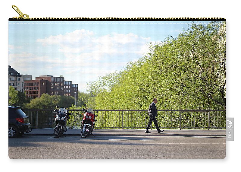 Motorcycle Zip Pouch featuring the photograph Motorcycle by Mariel Mcmeeking