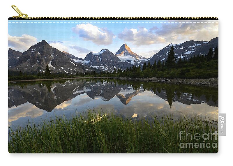 Mount Assiniboine Zip Pouch featuring the photograph Mount Assiniboine Canada 10 by Bob Christopher