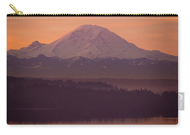 Mount Rainier Zip Pouch featuring the photograph Mount Rainier Sunrise by Matt McDonald