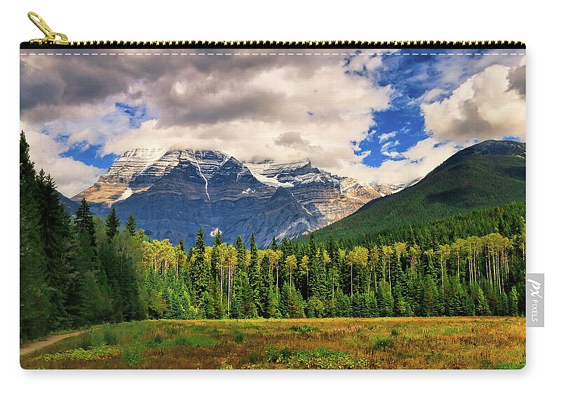 Mount Robson Zip Pouch featuring the photograph Mount Robson by Ola Allen
