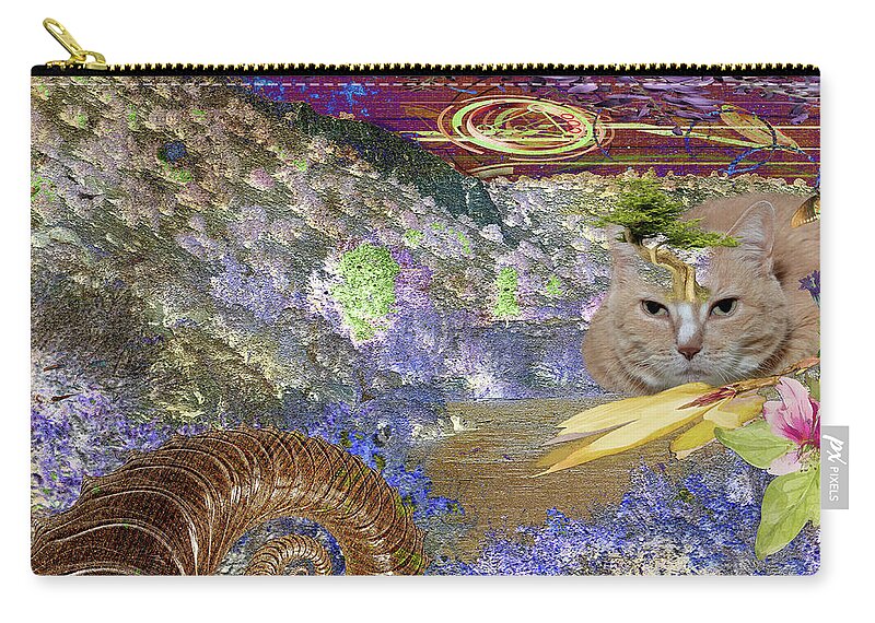 Grunge Zip Pouch featuring the photograph Mountain Cat by Ricardo Dominguez