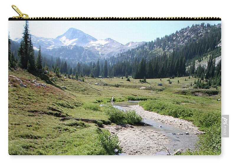 Wilderness Zip Pouch featuring the photograph Mountain Meadow and Stream by Quin Sweetman