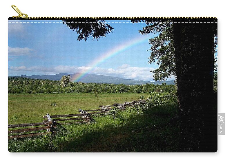 Washington Zip Pouch featuring the photograph Mountain Rainbow Photograph by Kimberly Walker