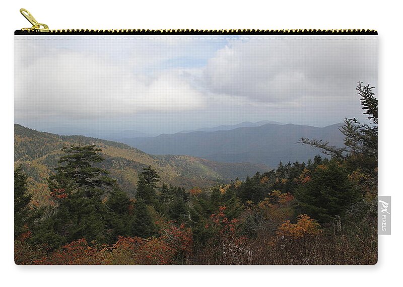 Long Mountain View Zip Pouch featuring the photograph Mountain Ridge View by Allen Nice-Webb