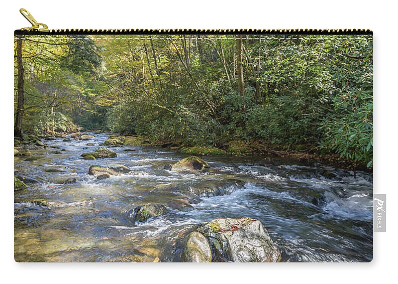 North Carolina Zip Pouch featuring the photograph Mountain Stream #3 by Tim Stanley