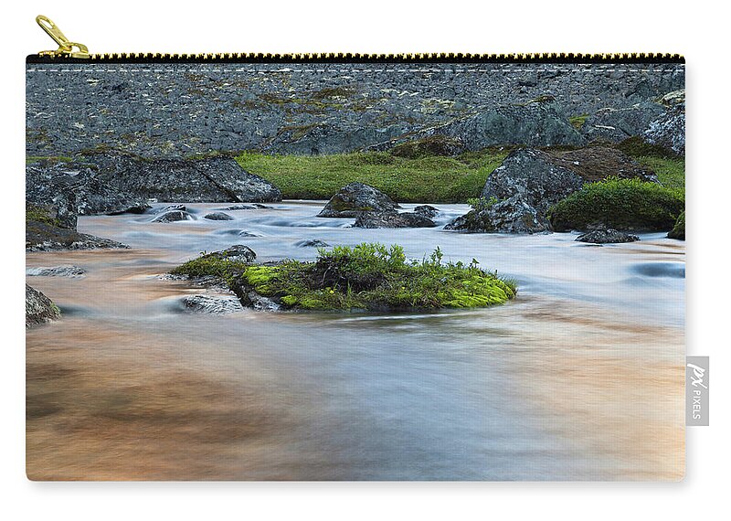 Alaska Zip Pouch featuring the photograph Mountain Stream by Scott Slone