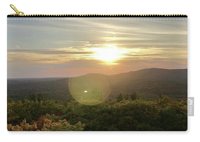 Mount Battie Zip Pouch featuring the photograph Mountain Sunset by Lisa Pearlman