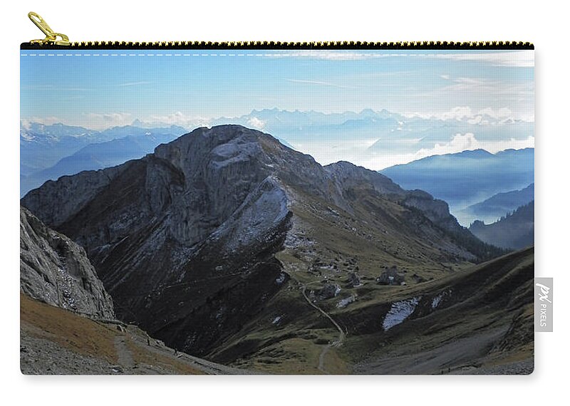 Mountain Zip Pouch featuring the photograph Mountain View 3 by Pema Hou