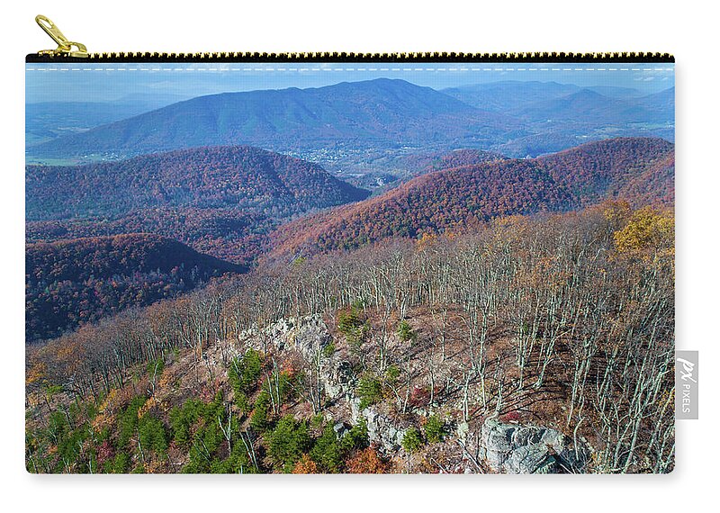 Fall Zip Pouch featuring the photograph Mountaintop in Fall by Star City SkyCams