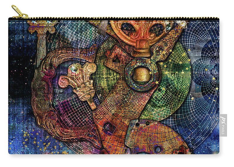 Abstract Zip Pouch featuring the digital art Moving On by Linda Carruth