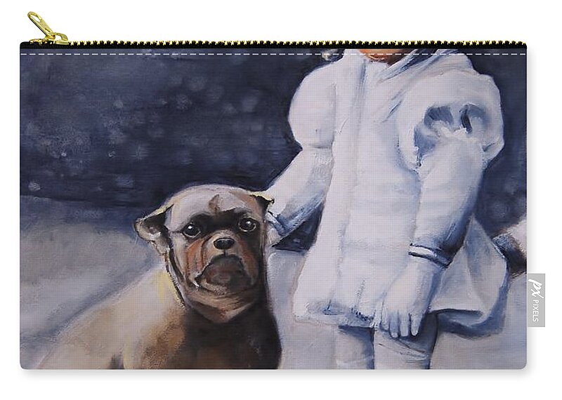Moonbeams Carry-all Pouch featuring the painting Mr Moonbeams by Jean Cormier